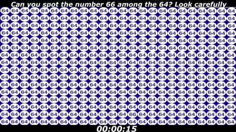 66 number puzzle: Can you spot the number 66 among the 64? Look carefully