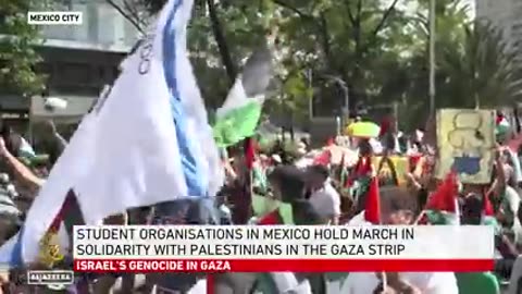 Mexico City protesters march for Gaza, urge end to diplomatic ties with Israel