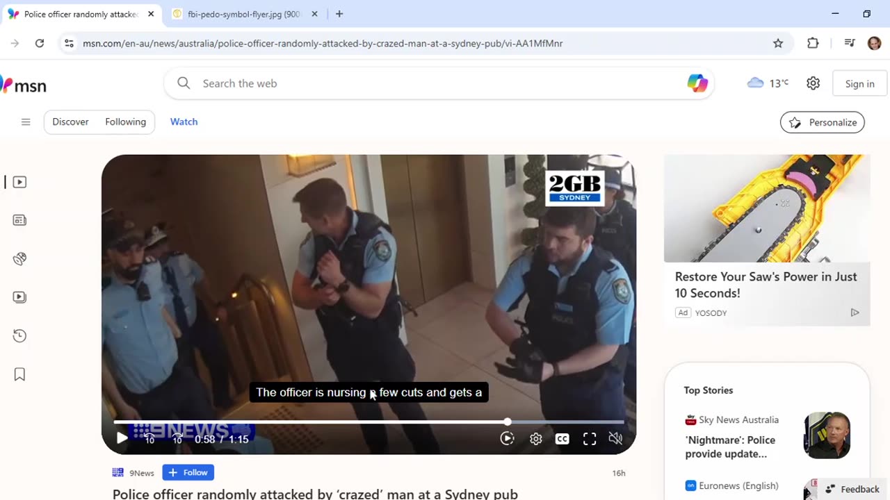 Nine News report on attack on cop in Burwood, Sydney is full of occult elite symbolism