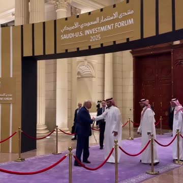 Saudi Arabia's Crown Prince escorts President Donald J. Trump out to the Beast