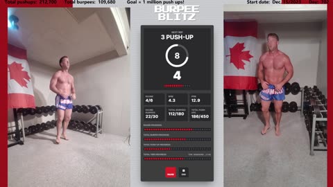 Everyday 450 push ups and 180 Burpees!