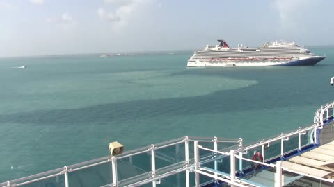 Cruise Ship Docked in the Ocean Sand in Water, Creative Commons Stock Video