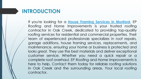 If you're looking for House Framing Services in Munford