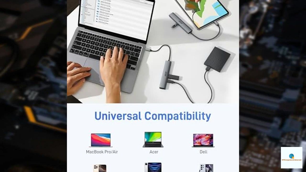 Acer USB C Hub, 10Gbps Type C Splitter with 4 USBC 3.2 Port, High Speed Type C Multiport A