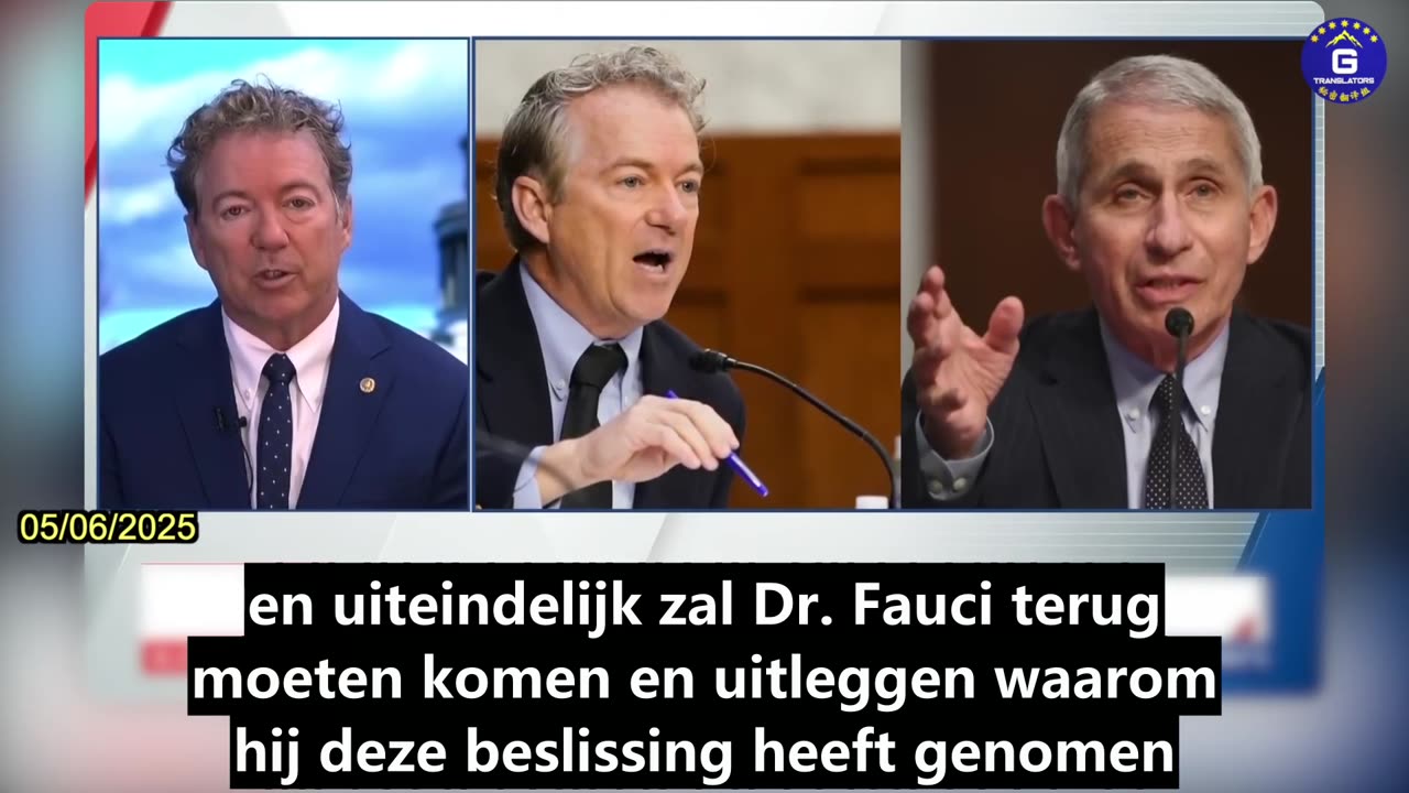 【NL】Senator Rand Paul: Fauci moet terugkomen om te getuigen, of hij dat nu wil of niet