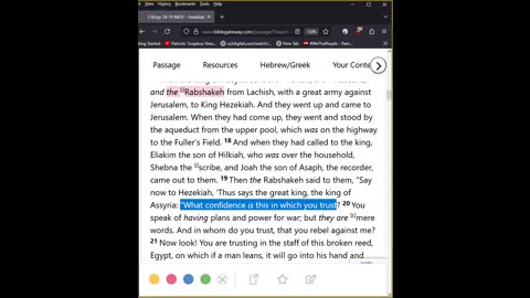 Journey Through The Bible - 2 Kings 18 - King Sennacherib Of Assyria And King Hezekiah 09212025