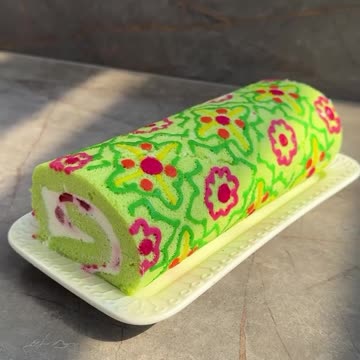 Необычный и очень красивый рулет с рисунком🌷РЕЦЕПТ