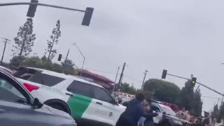 These insurrectionists are throwing rocks and bottles at federal agents in the