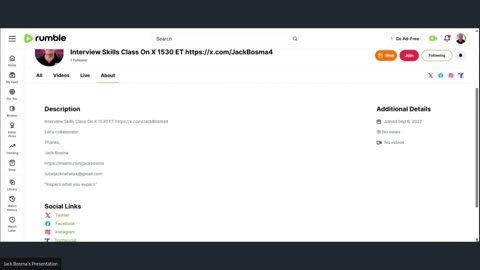 Interview Skills Class On X 1530 ET https://x.com/JackBosma4