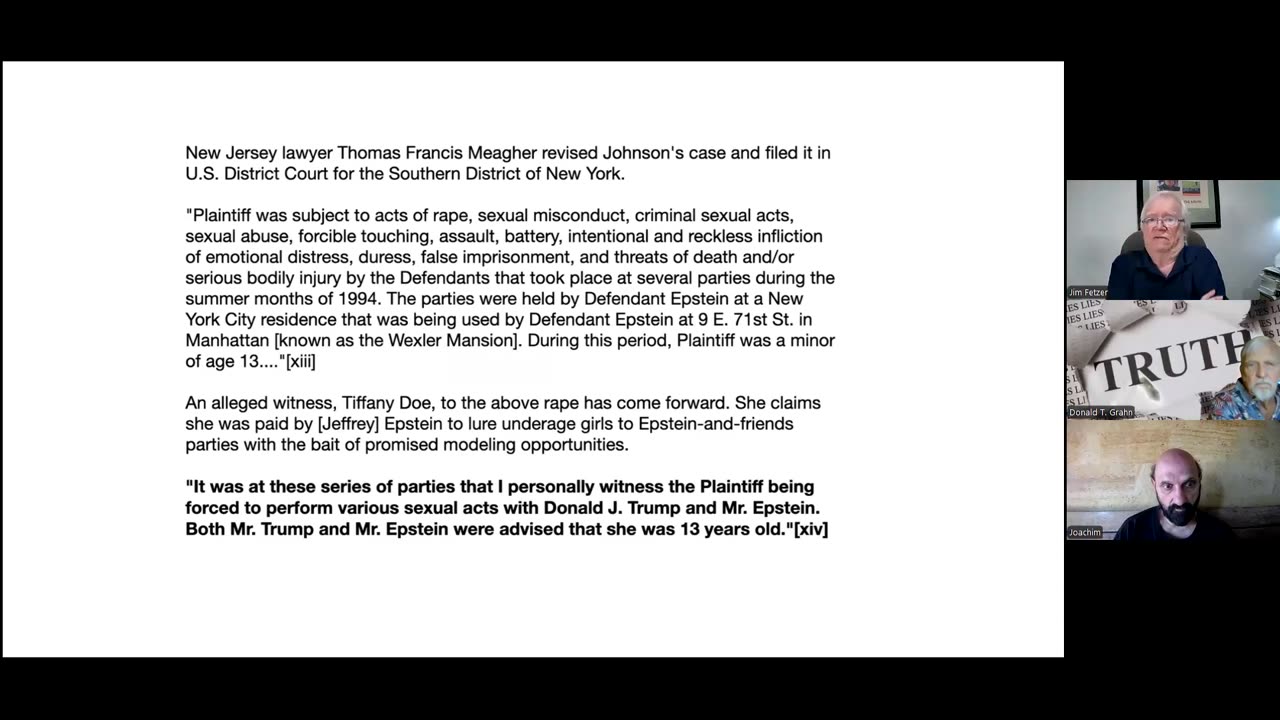 TvNI = Truth vs. NEW$ International. 2nd hour April 6, More on War, Epstein, Trump, JFK