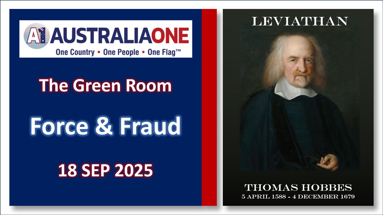 AustraliaOne Party - Force and Fraud (GR Postponed to Thursday 18/09/2025 at 8:00pm AEST)