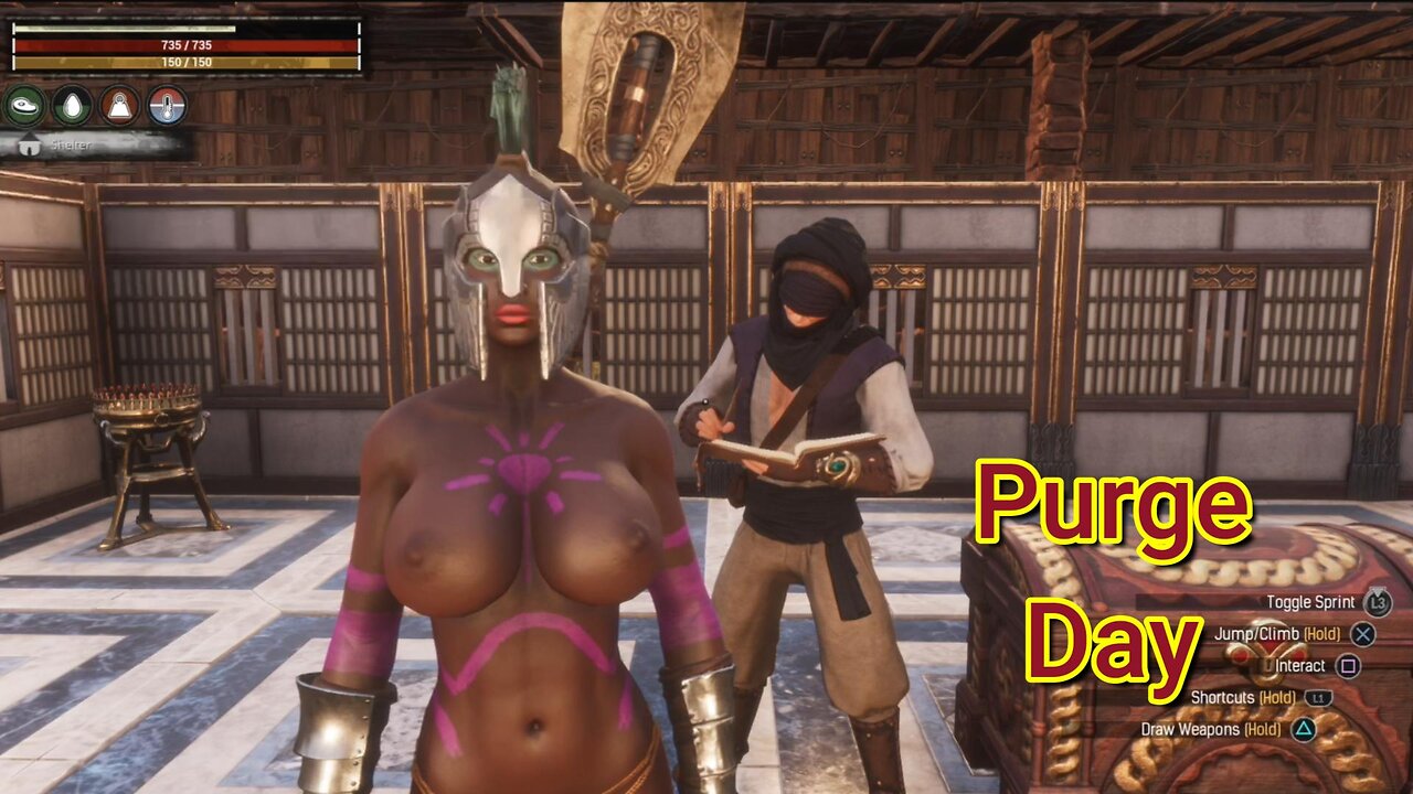 Conan Exiles, Big Boobs, Purge day, busty, enormous titties, milkers, knockers