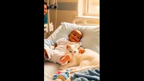 funny cat child boy