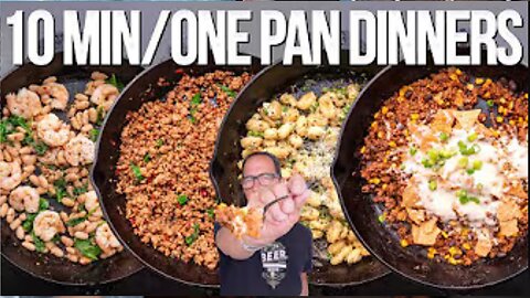 🍳🔥 4 DELICIOUS ONE-PAN DINNERS in UNDER 10 Minutes! ⏱️😱 | Sam the Cooking Guy