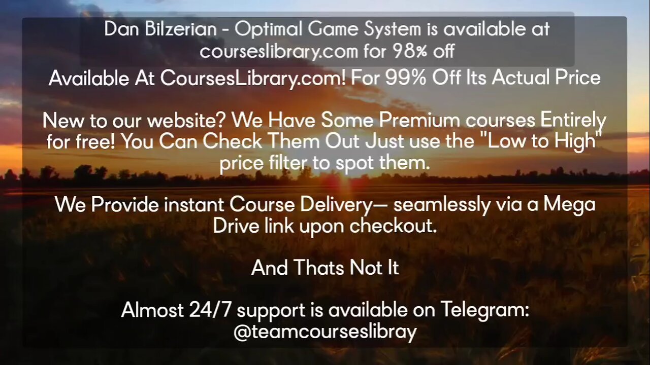 (courseslibrary.com)Dan Bilzerian Optimal Game System is available at courseslibrary.com for 98% off