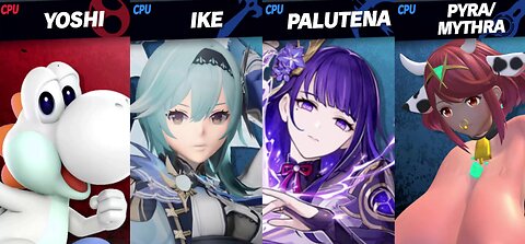 White Yoshi vs Eula & Raiden & Cow Pyra/Mythra [MAKI Member Request NSFW Rumble Exclusive]