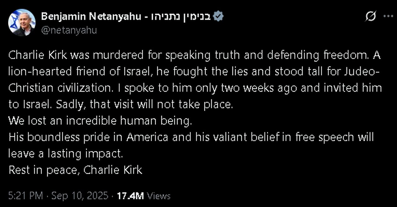 Bibi Doth Protest Too Much! Just What Truth Got Charlie Kirk Killed Bibi?