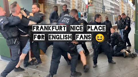 Frankfurt Police brutal behaviour against Tottenham fans but they do nothing against real psychos