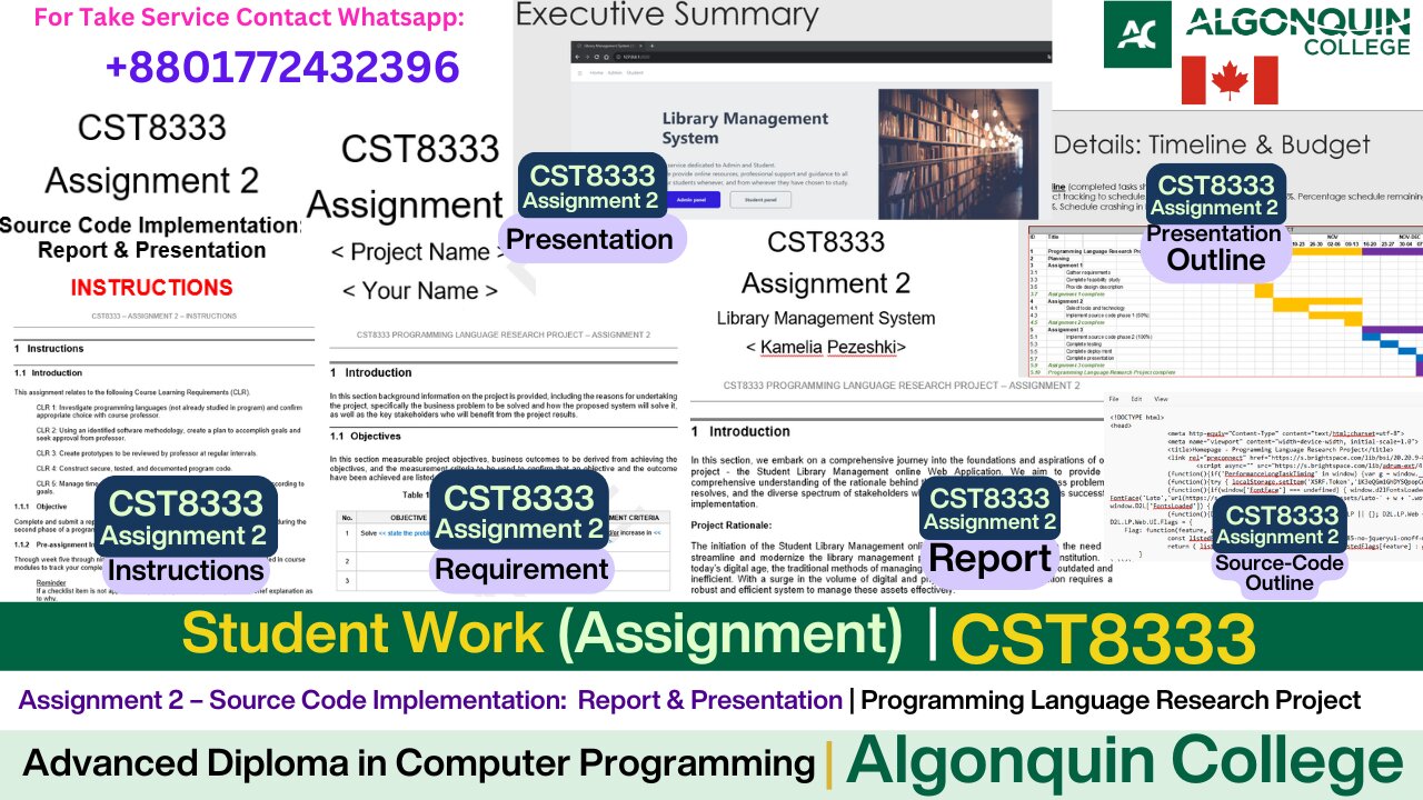 Client Work (Assignment) |CST8333 Assignment 2 Research Report on Programming Language |Algonquin