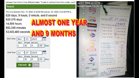Not allowed to have car engine oil and oil filter replaced for almost 19 months July 27th, 2025