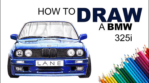 How To Draw a BMW Gusheshe 325i with Coloured Pencils.