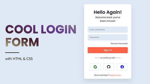 Login Form in HTML & CSS