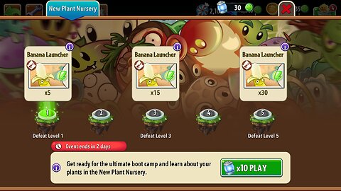 Plants vs Zombies 2 - Plant Nursery - Banana Launcher - May/June 2025