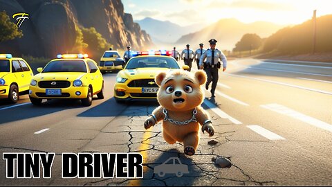 Baby Bear’s Wild Escape: Tiny Driver, Big Trouble 🚓💨 #FunnyChase #CartoonShorts