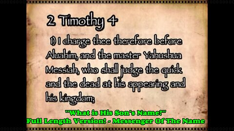"What is His Son's Name?" Full Length Version! - Messenger Of The Name