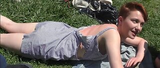 Luodong Massages And Gains Trust Of Cute Short-Haired White Girl At The Park
