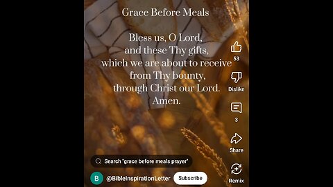Grace Before Meals by BibleInspirationLetter