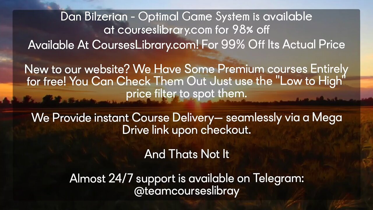 Dan Bilzerian - Optimal Game System is available at courseslibrary.com for 98% off