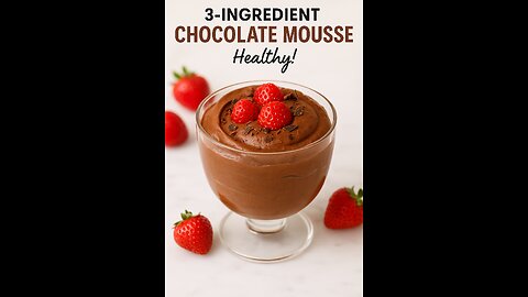 3 INGREDIENT Chocolate Mousse Recipe! Healthy!