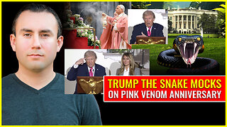 Trump the snake mocks on pink venom anniversary