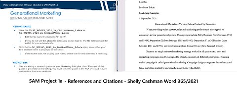 Shelly Cashman Word 365/2021 | Module 2: SAM Project 1a | Generational Marketing