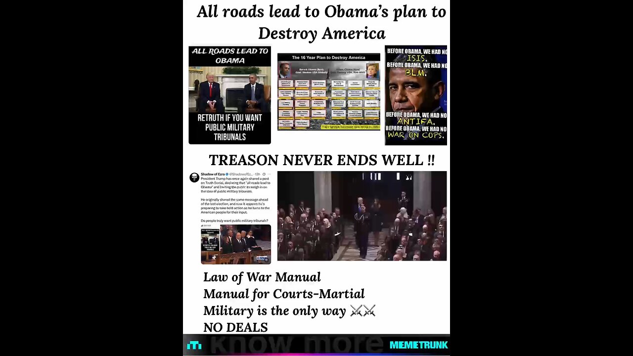 ALL ROADS LEAD TO OBAMAS PLAN TO DESTROY AMERICA