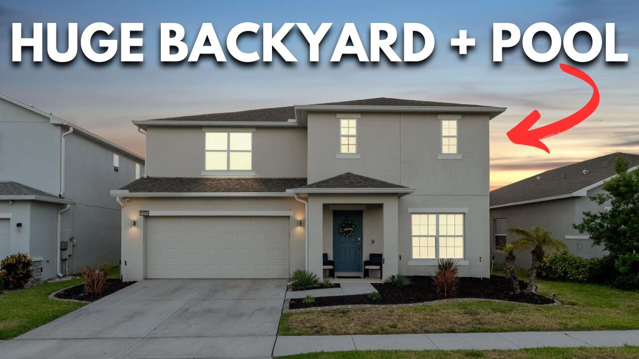 6 Bedroom Home For Sale in Davenport Florida with a HUGE Backyard and a Pool!