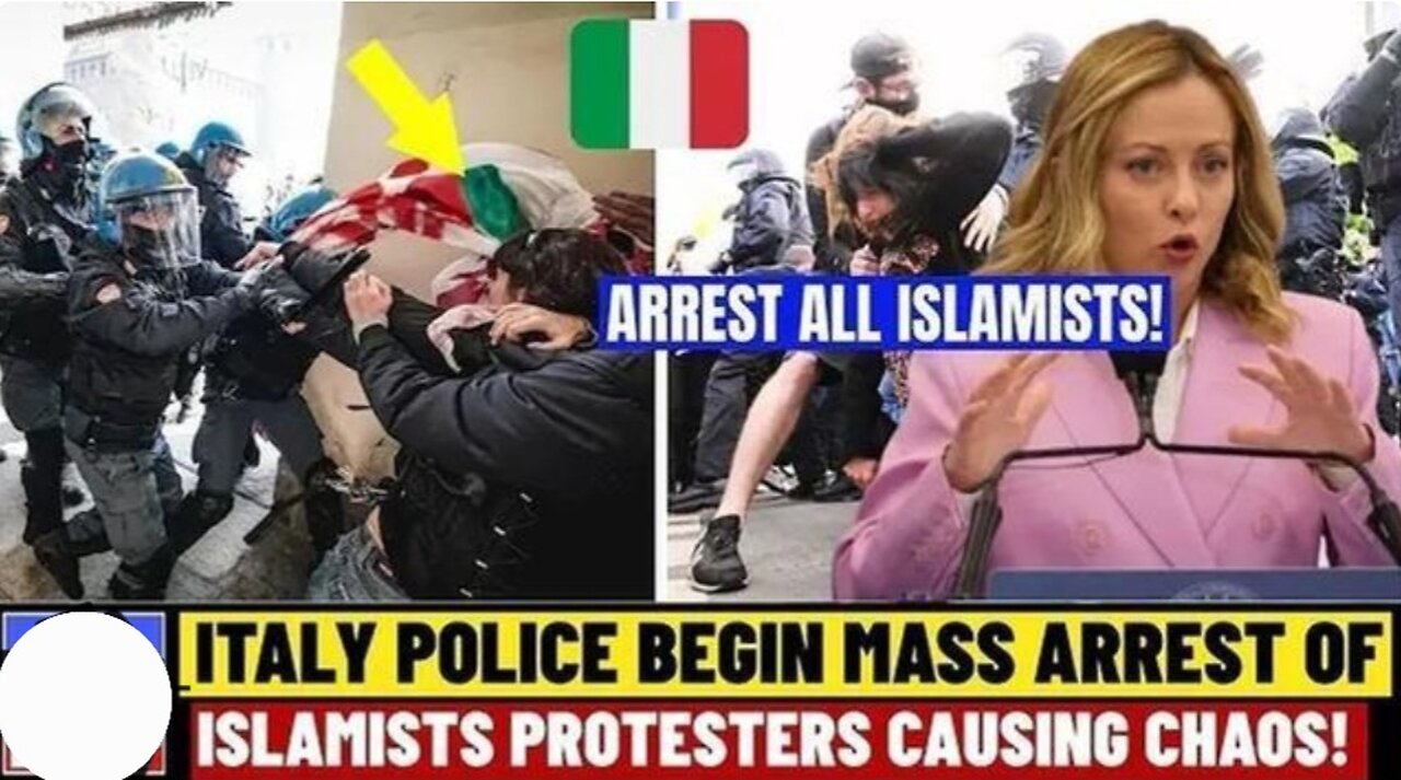 Italian Police LUNCH Mass ARREST And Crackdown of Islamists Causing Chaos In Italy Streets