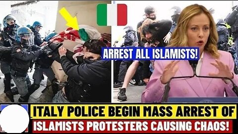 Italian Police LUNCH Mass ARREST And Crackdown of Islamists Causing Chaos In Italy Streets