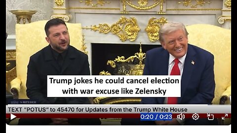 Trump jokes about copying Zelensky by canceling next election due to war