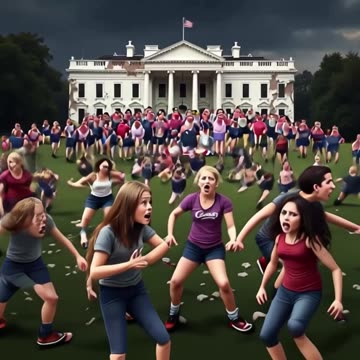 Cena da Casa Branca sendo destruída