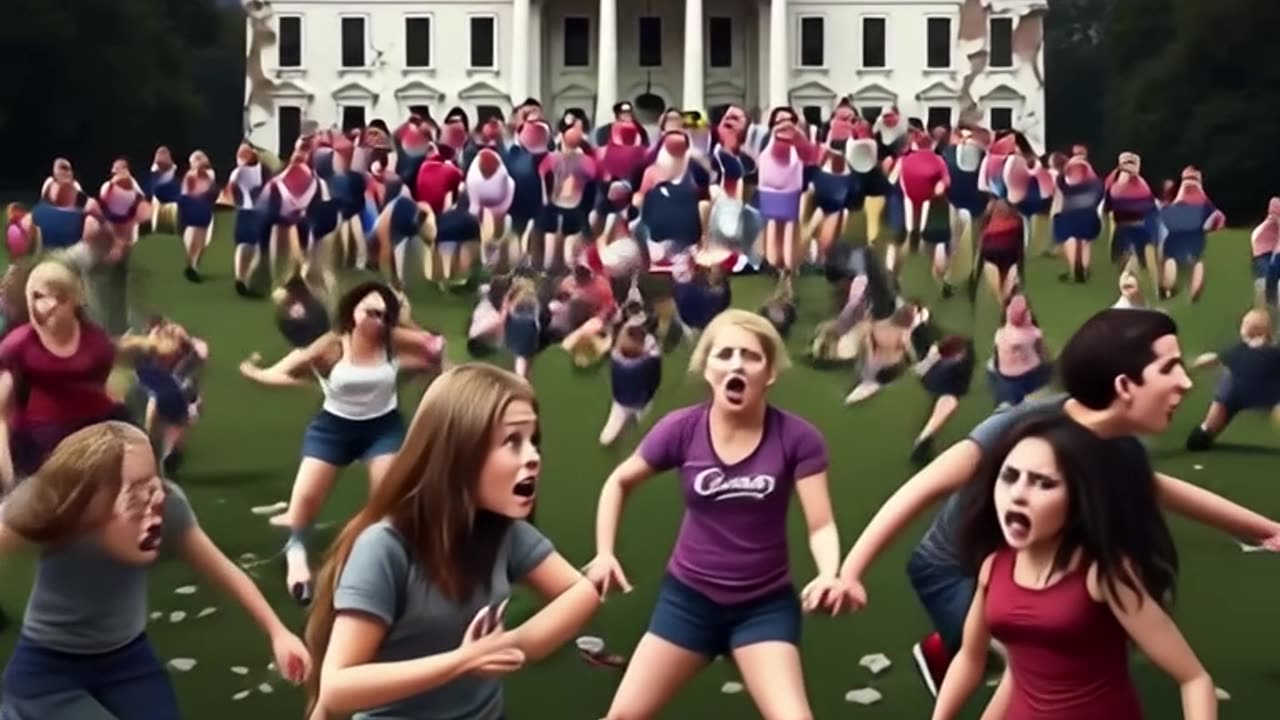 Cena da Casa Branca sendo destruída