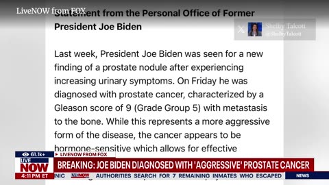 BREAKING: Biden diagnosed with 'aggressive' form of prostate cancer