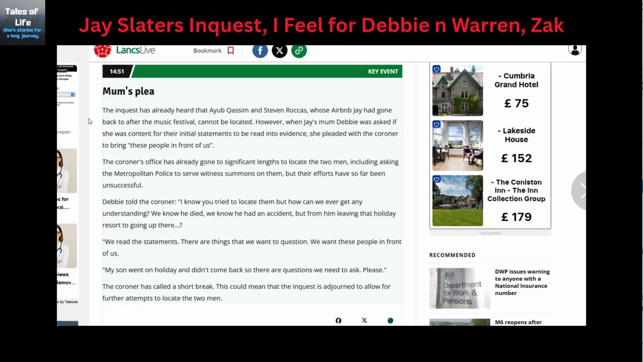 Jay Slater inquest I Feel for Debbie Warren n Zak