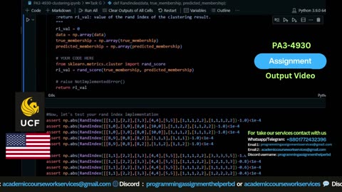 Student Work(Assignment) | PA3-4930 – Programming Application 3: Clustering Algorithms | UCF