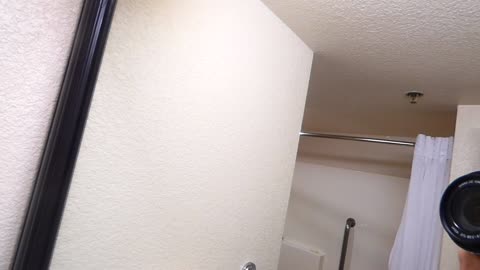 Light in hotel bathroom