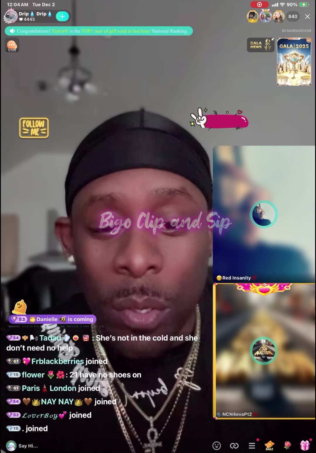 Comments tell Drip Drip not to go to 21 n Droskis house n check on her 12/1/25 #bigoclipandsip