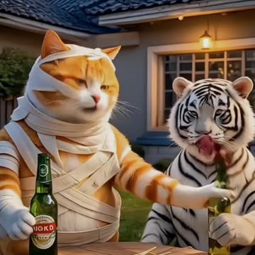 "Cat vs. Cow: The Ultimate Farmyard Showdown! 😂🐱🐮"#vairal #3danimason