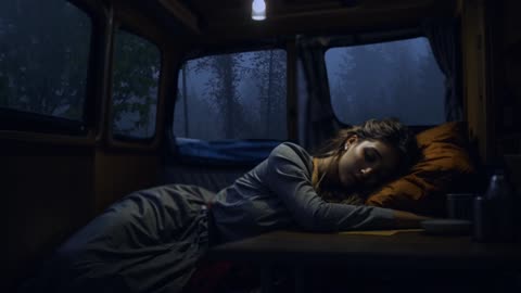Peaceful Night Sleep with Rain on the Car - Car Camping - Rain ASMR
