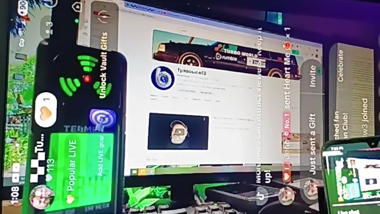 No likes live and you tube ended my live, wow!